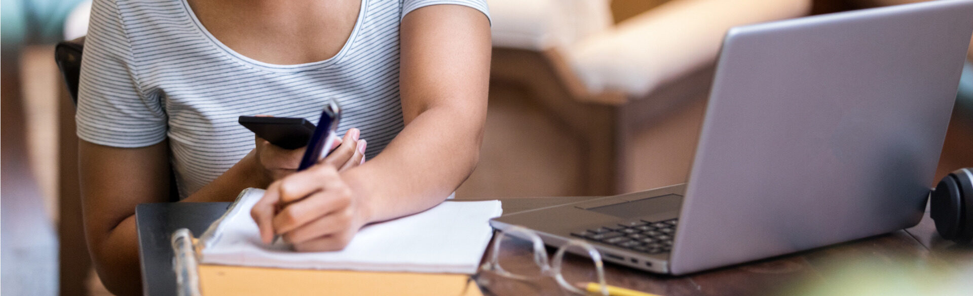 student studying
